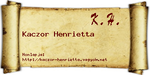 Kaczor Henrietta névjegykártya